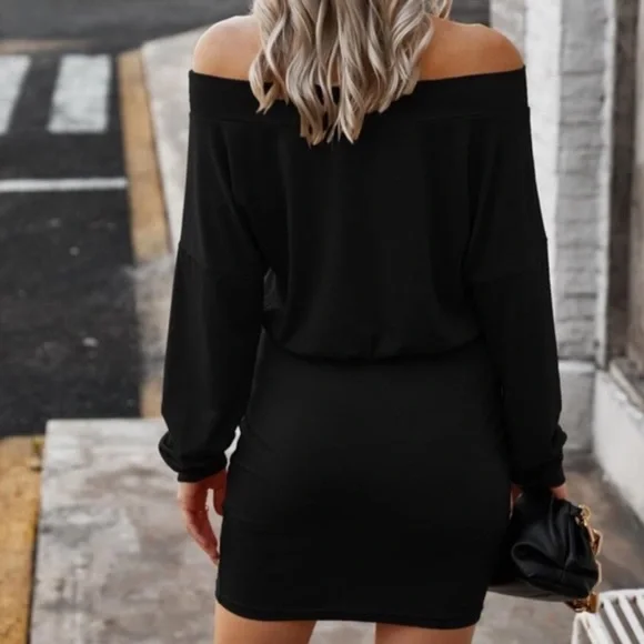 Off shoulder classic bodycon dress - Picture 3 of 8